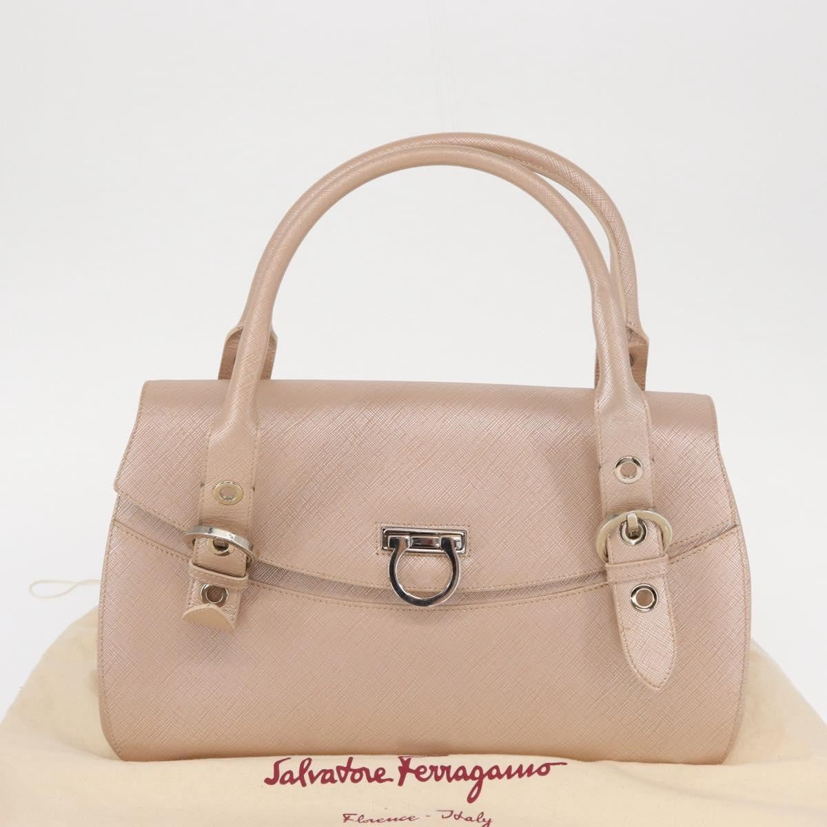 Salvatore Ferragamo Gancini Leather Pink Leather Shoulder Bag Bag (Pre-Owned)