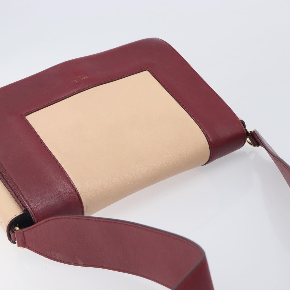Celine Frame Leather Beige Leather Shoulder Bag Bag (Pre-Owned)