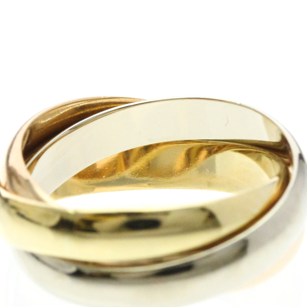 Cartier Trinity 18K Tricolor Gold Gold Gold Ring Jewelry (Pre-Owned)