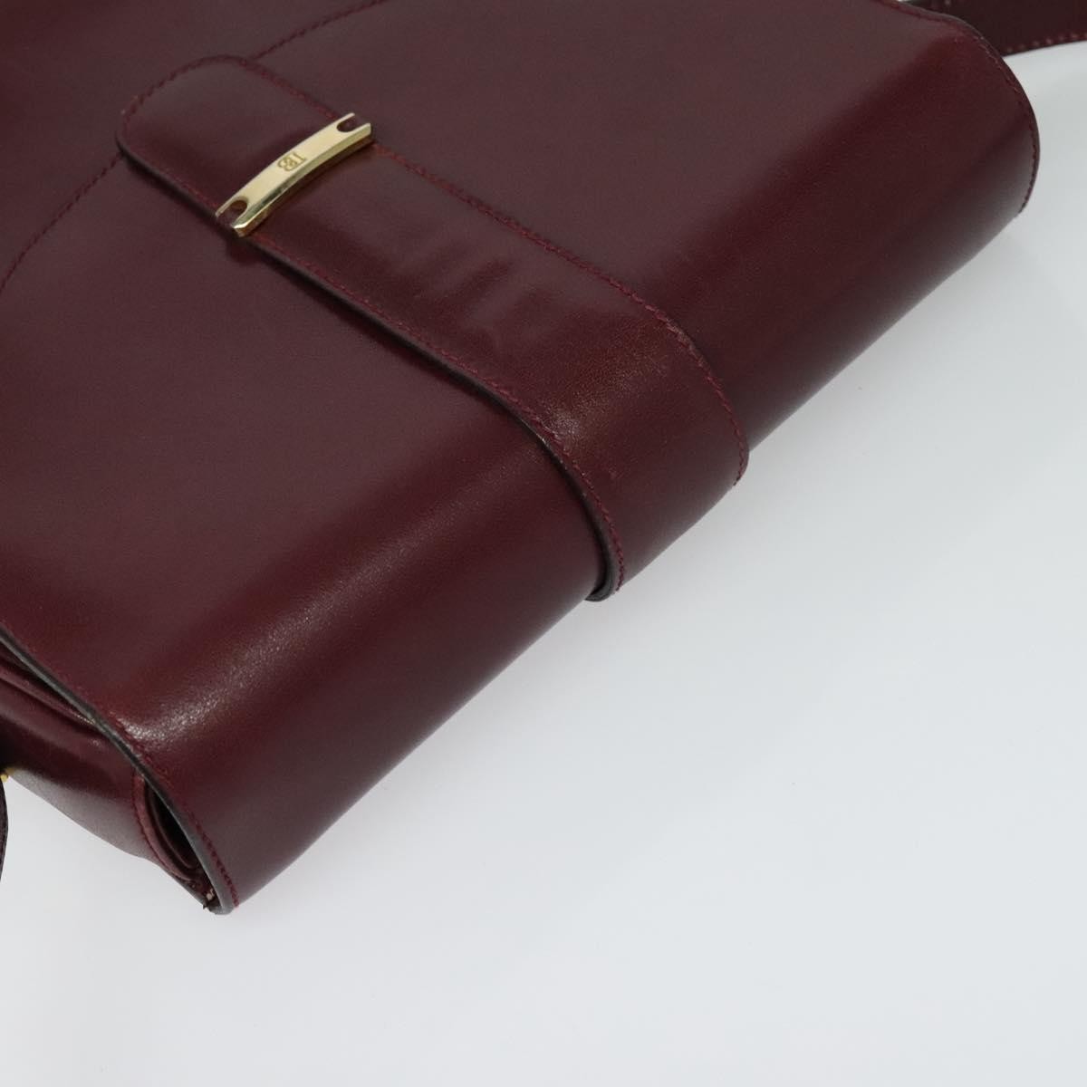 Bally Vintage Leather Burgundy Leather Shoulder Bag Bag (Pre-Owned)