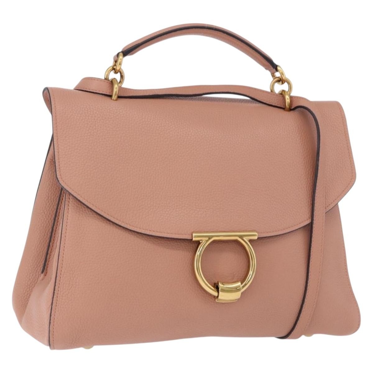 Salvatore Ferragamo Margot Satchel Leather Pink Leather Handbag (Pre-Owned)