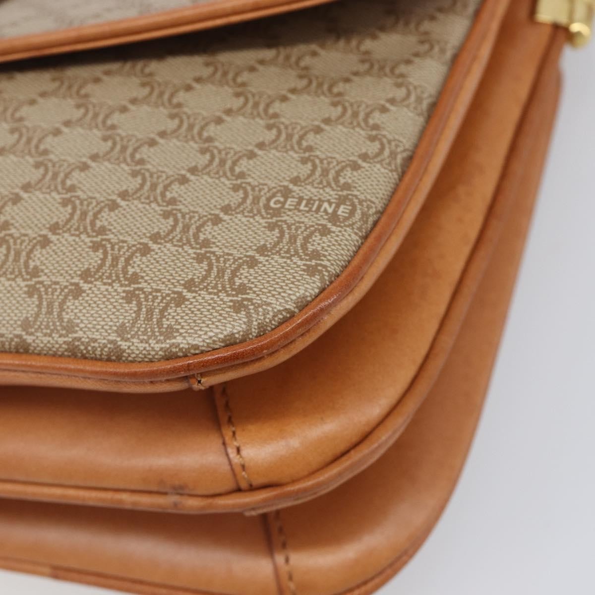 Celine Vintage Macadam Canvas And Leather Beige Canvas Shoulder Bag Bag (Pre-Owned)