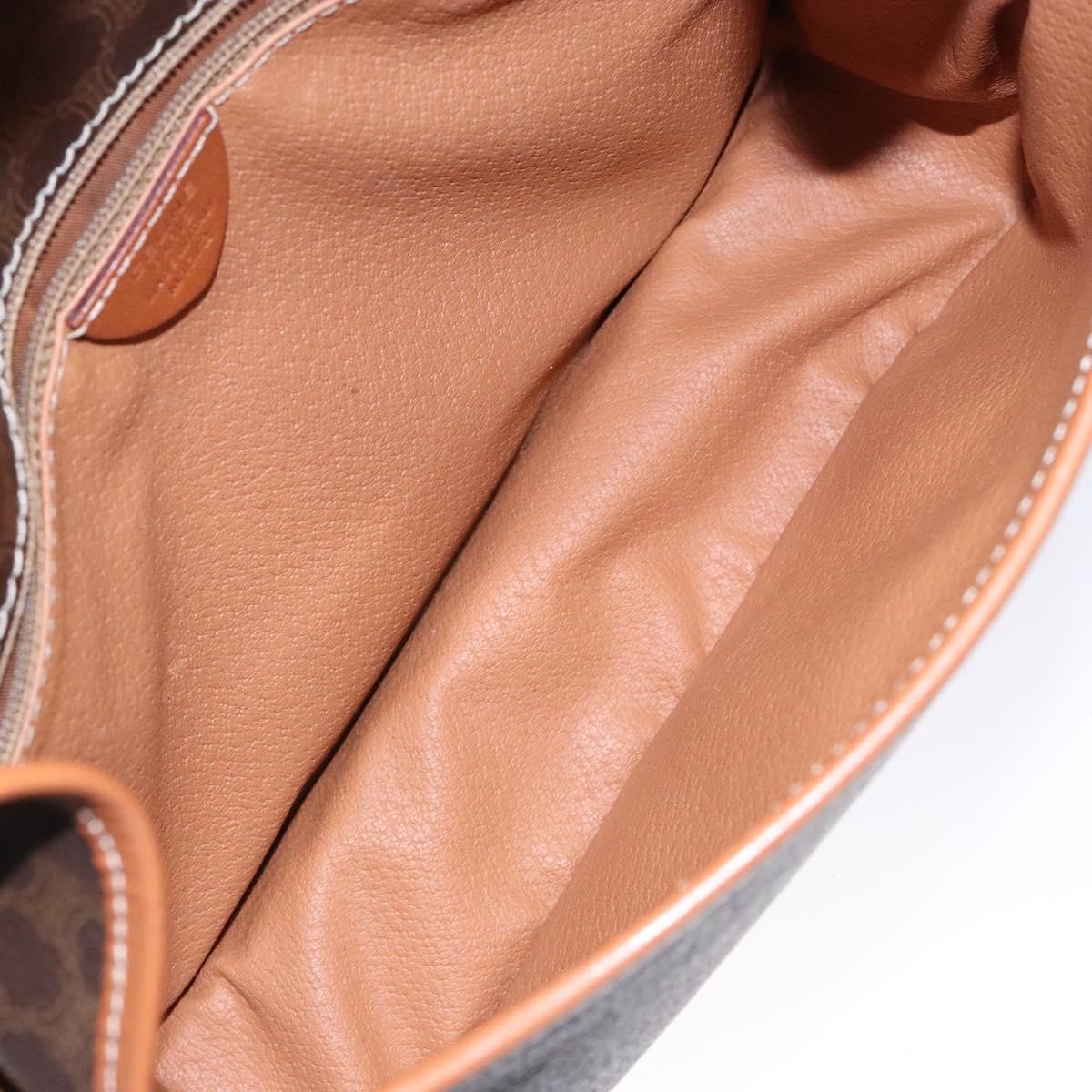 Celine Macadam Shoulder Pvc Leather Brown Canvas Bag (Pre-Owned)