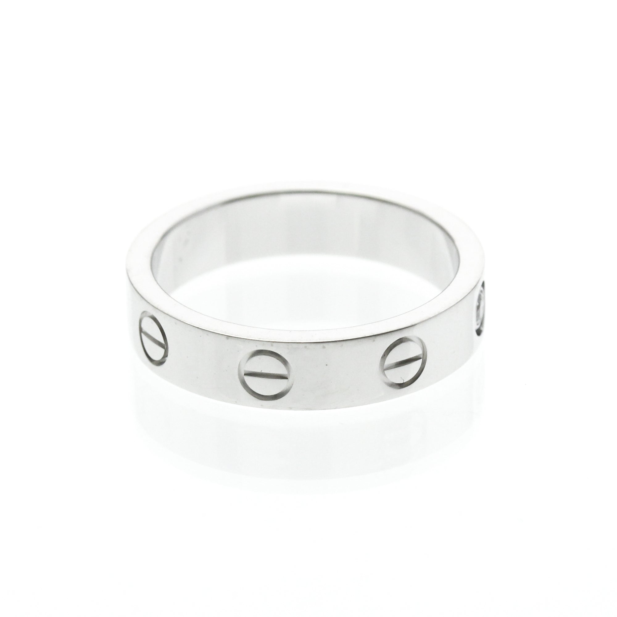 Cartier Love Wedding Band 1 Diamond 18K White Gold With Diamond Silver White_Gold Ring Jewelry (Pre-Owned)
