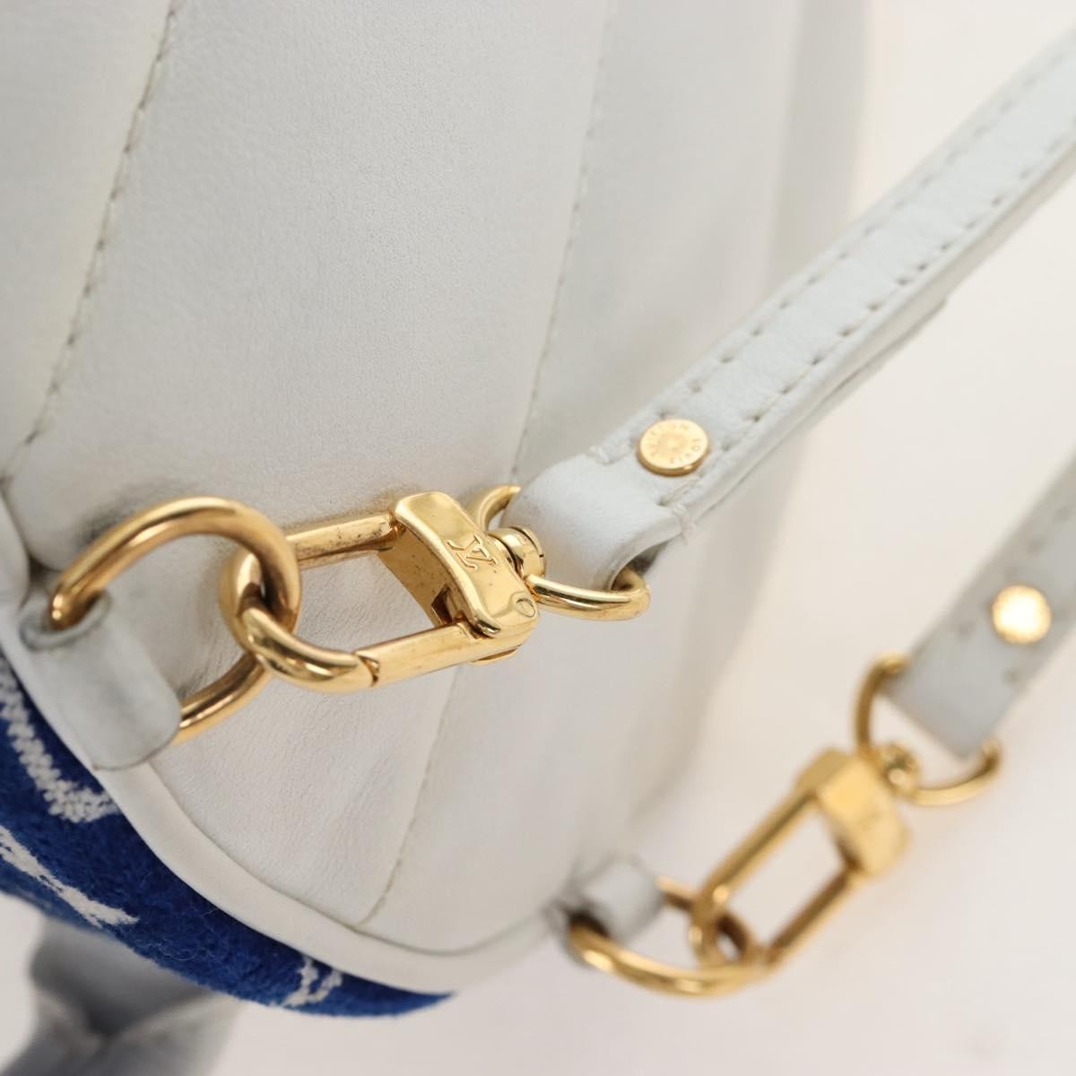 Louis Vuitton Palm Springs Lv Match Monogram Jacquard Velvet Blue Canvas Backpack Bag (Pre-Owned)