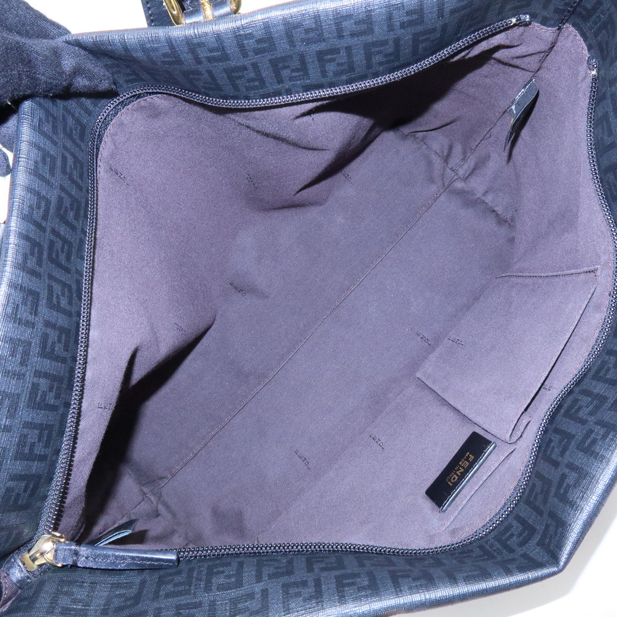 Fendi Superstar Zucchino Coated Canvas Black Canvas Tote Bag Bag (Pre-Owned)