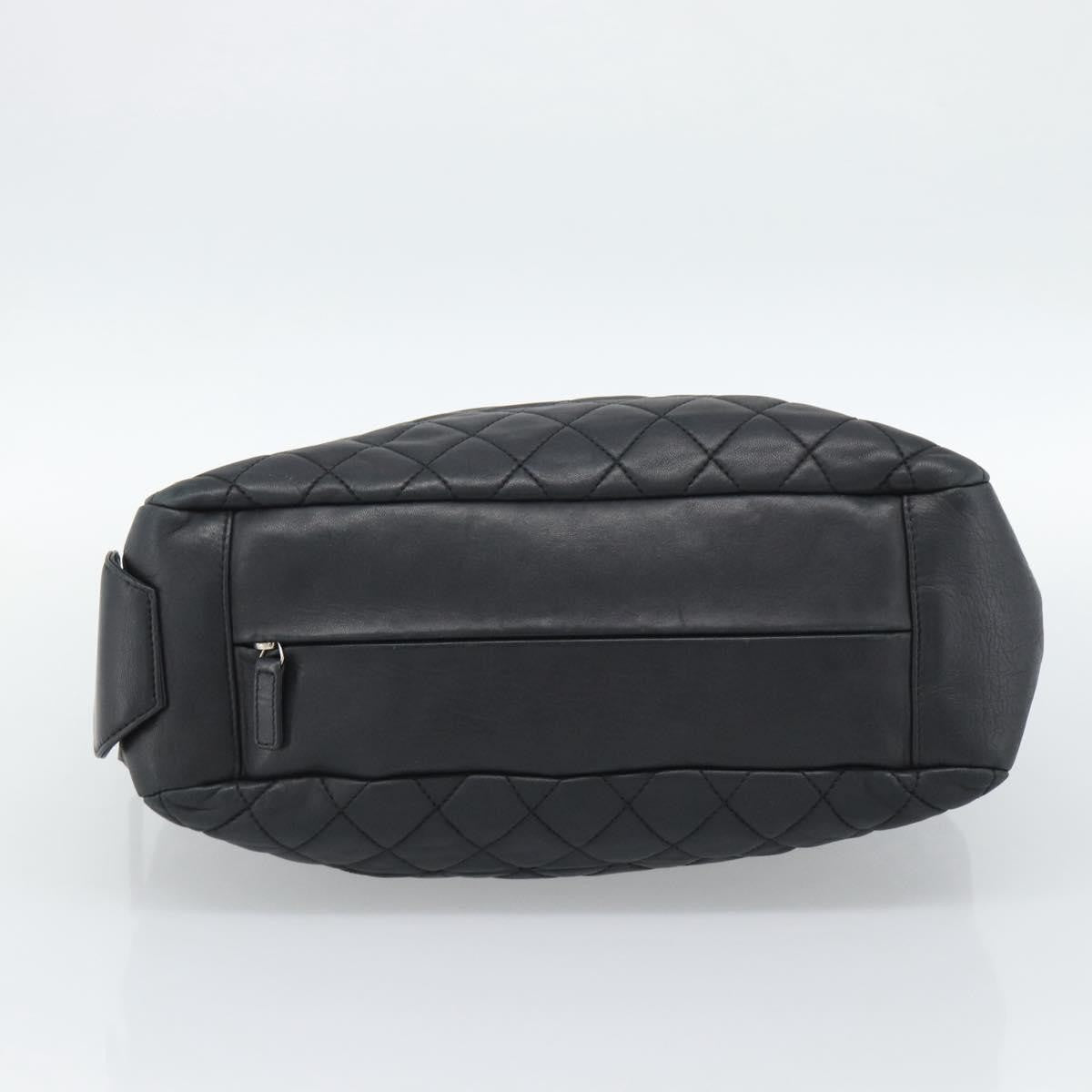 Chanel Mademoiselle Chain Quilted Lambskin Black Leather Shoulder Bag Bag (Pre-Owned)