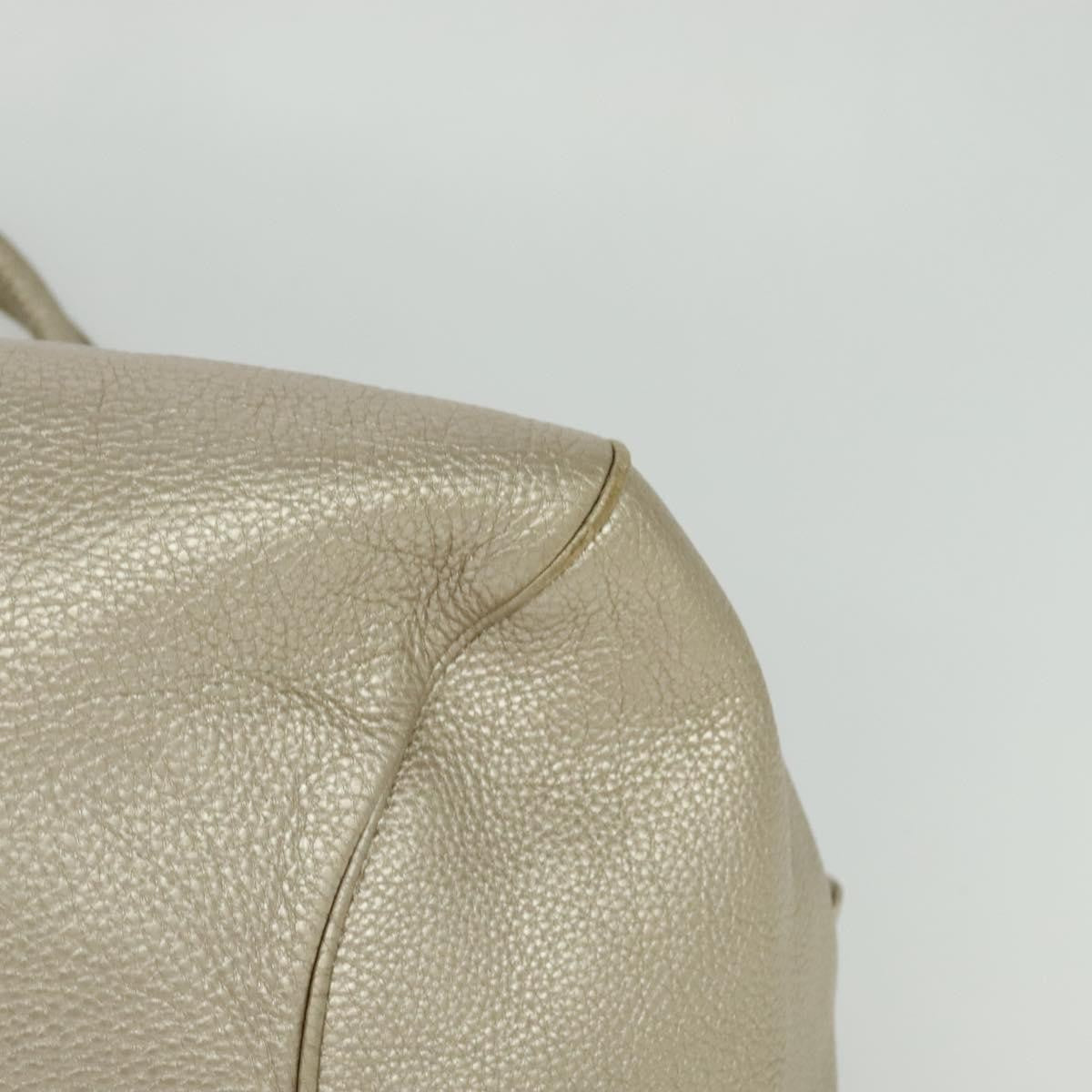 Salvatore Ferragamo Gancini Tote Leather Silver Leather Tote Bag Bag (Pre-Owned)