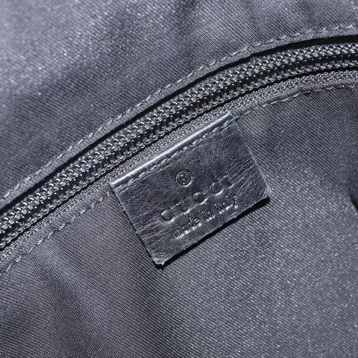 Gucci Zip Messenger Gg Canvas With Perforated Leather Black Canvas Shoulder Bag Bag (Pre-Owned)