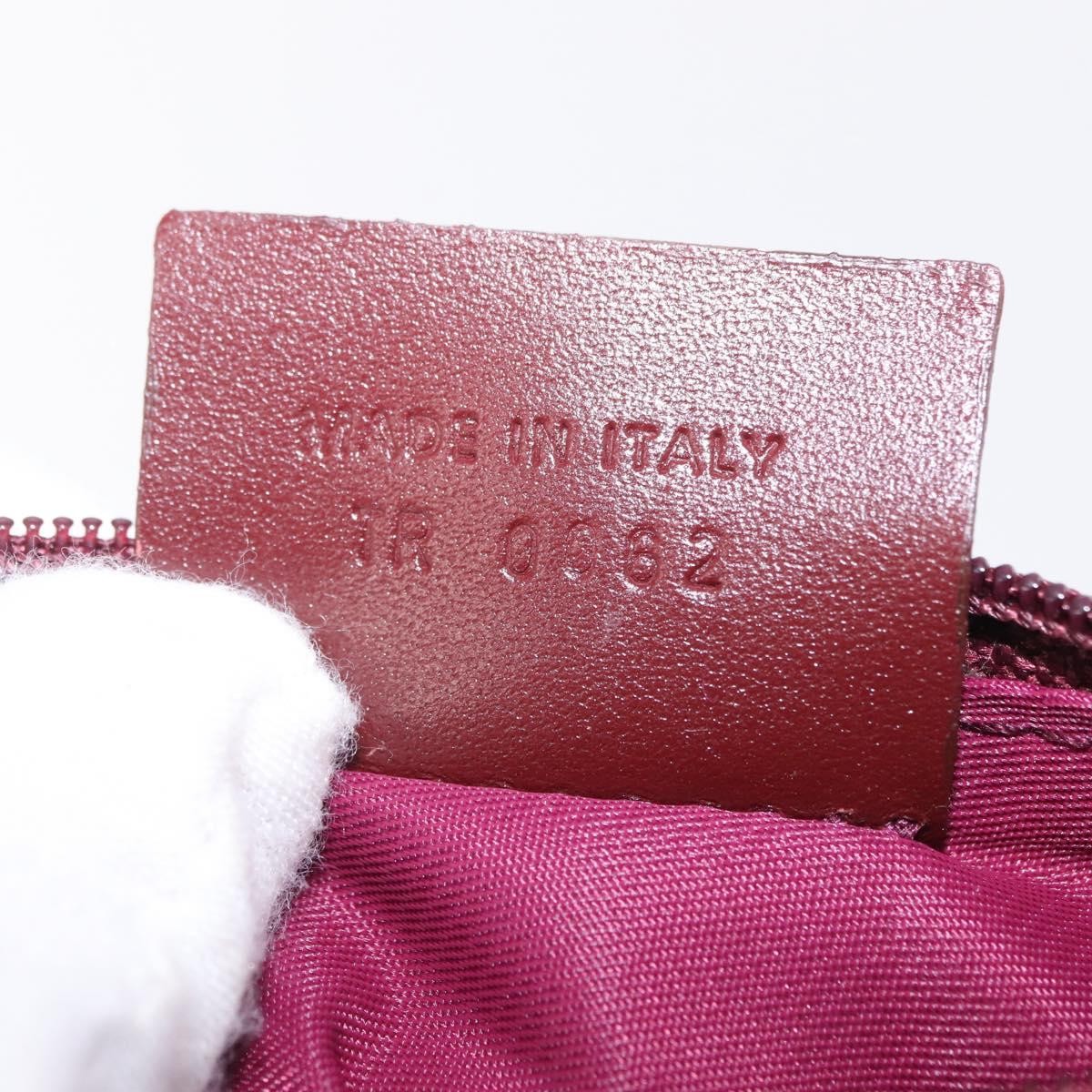 Christian Dior Vintage Saddle Zip Coin Purse Diorissimo Canvas Red Canvas Clutche & Pouche Bag (Pre-Owned)