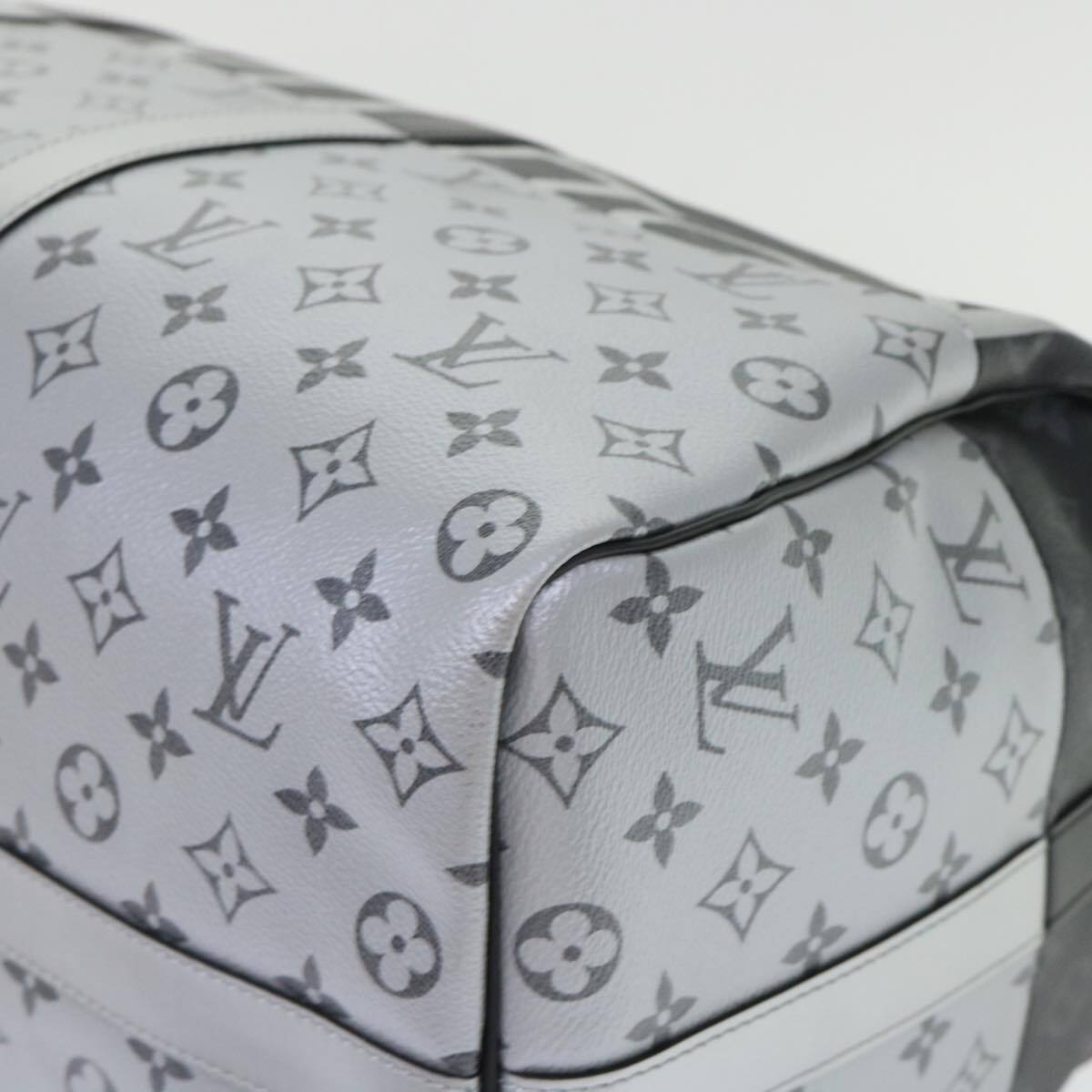Louis Vuitton Keepall Bandouliere Monogram Eclipse Split Canvas Black Canvas Bag (Pre-Owned)