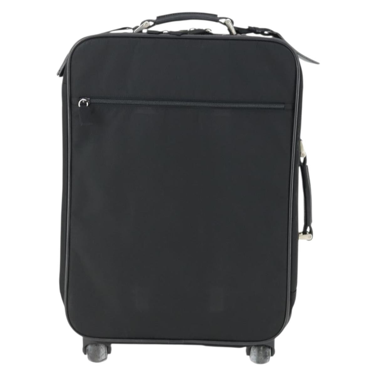 Prada Trolley Rolling Luggage Tessuto And Saffiano Leather Black Nylon Travel Bag Bag (Pre-Owned)