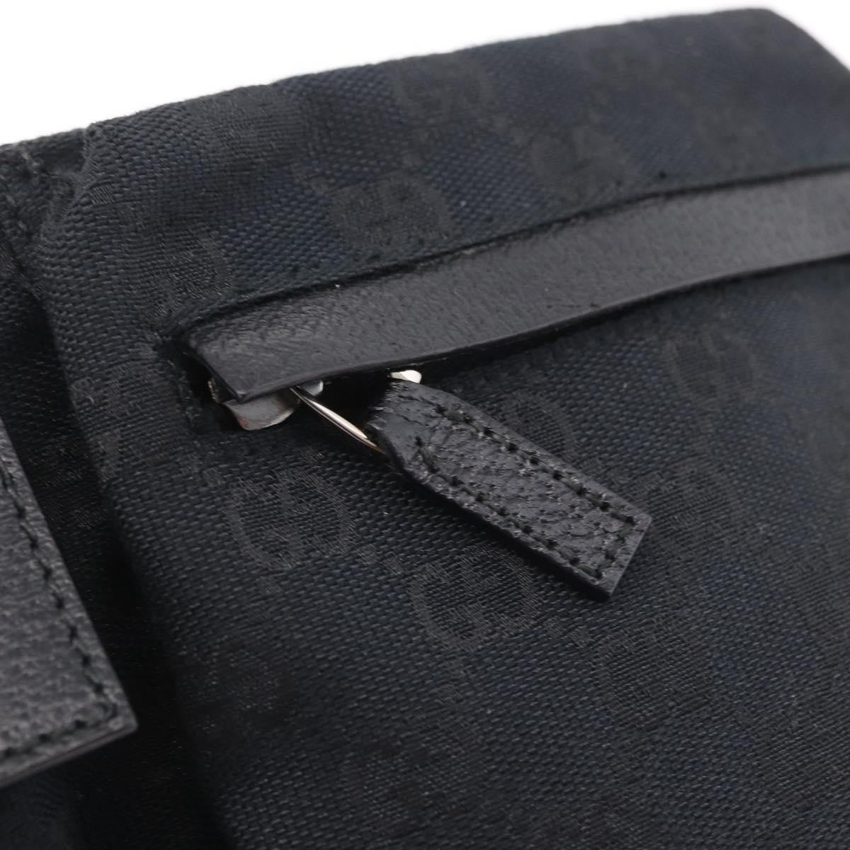 Gucci Vintage Double Web Belt Canvas Black Canvas Shoulder Bag Bag (Pre-Owned)