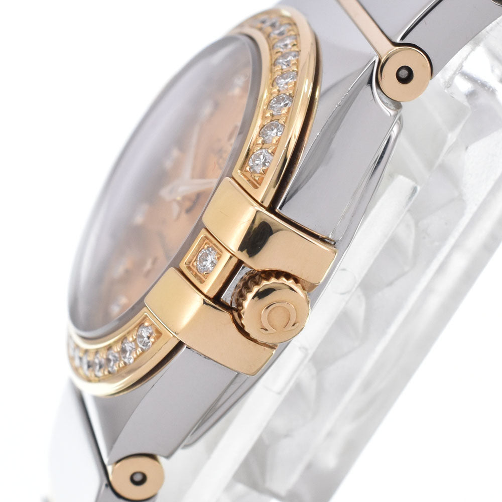 Omega Constellation Quartz Stainless Steel And Yellow Gold With Diamond Bezel And Markers And Mother Of Pearl Watch (Pre-Owned)