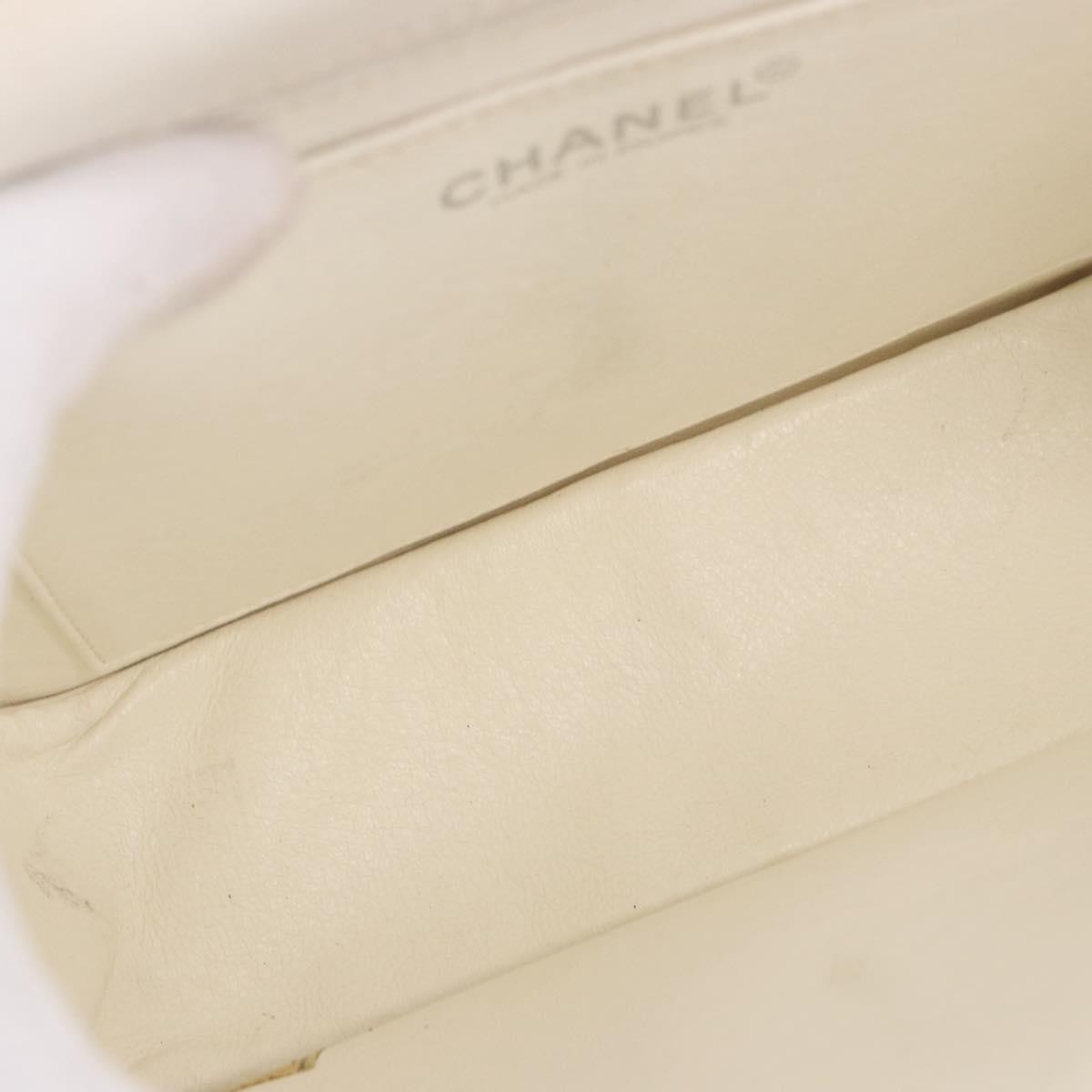 Chanel Vintage Chocolate Bar Cc Flap Patent Leather Beige Patent_Leather Shoulder Bag Bag (Pre-Owned)