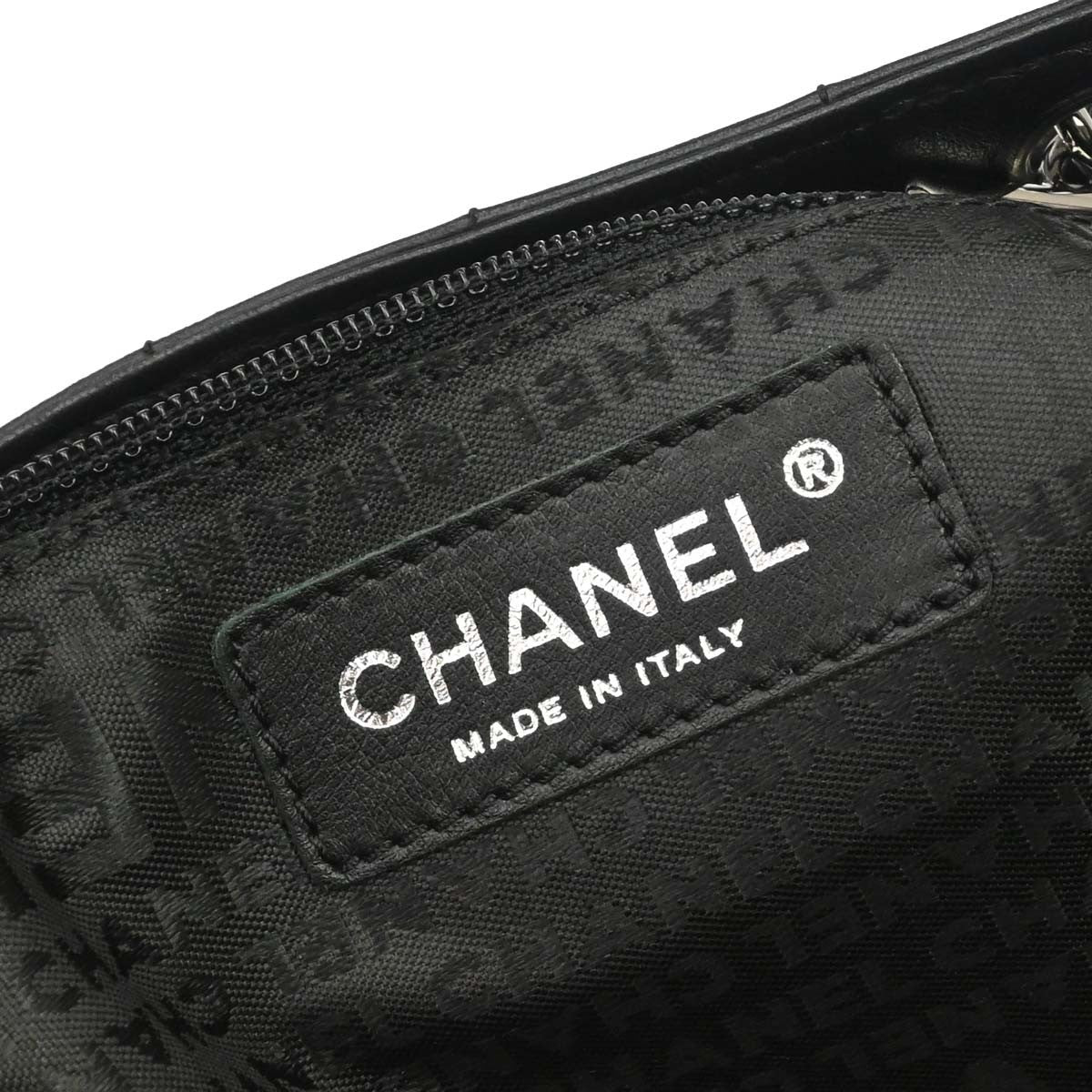 Chanel Chocolate Bar Cc Tote Quilted Leather Black Leather Tote Bag Bag (Pre-Owned)