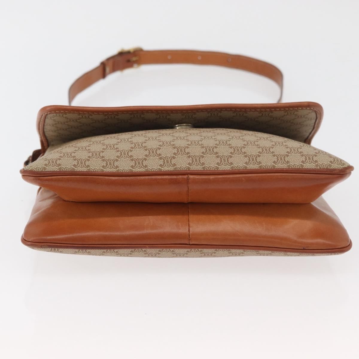 Celine Vintage Macadam Canvas And Leather Beige Canvas Shoulder Bag Bag (Pre-Owned)