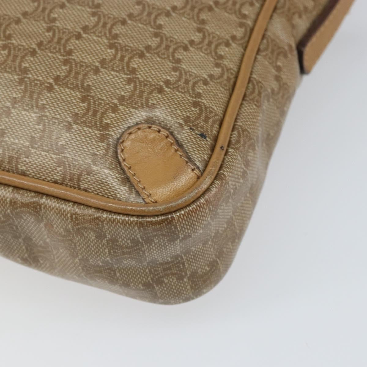 Celine Vintage Macadam Canvas And Leather Beige Canvas Shoulder Bag Bag (Pre-Owned)