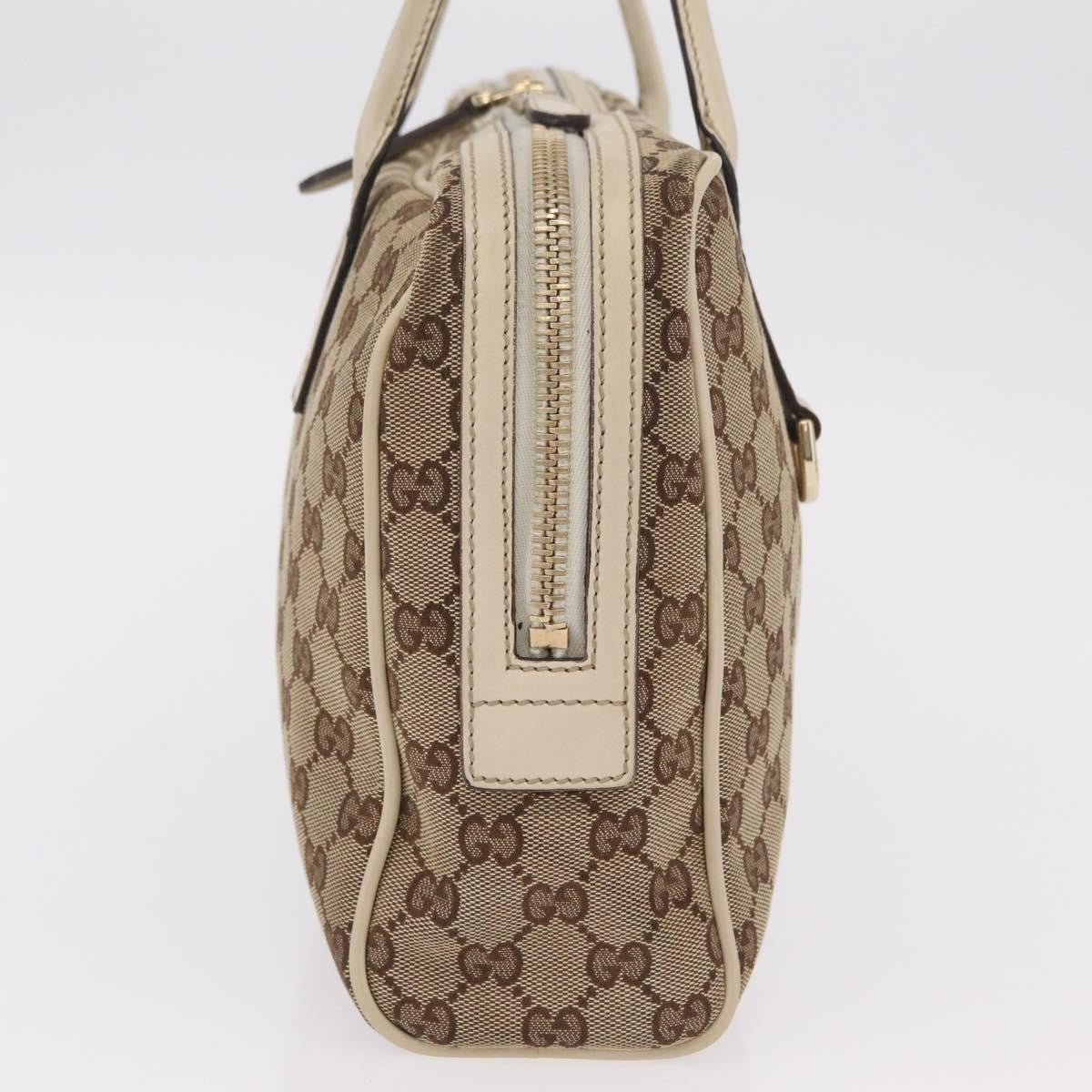 Gucci New Britt Boston Gg Canvas Beige Canvas Handbag (Pre-Owned)