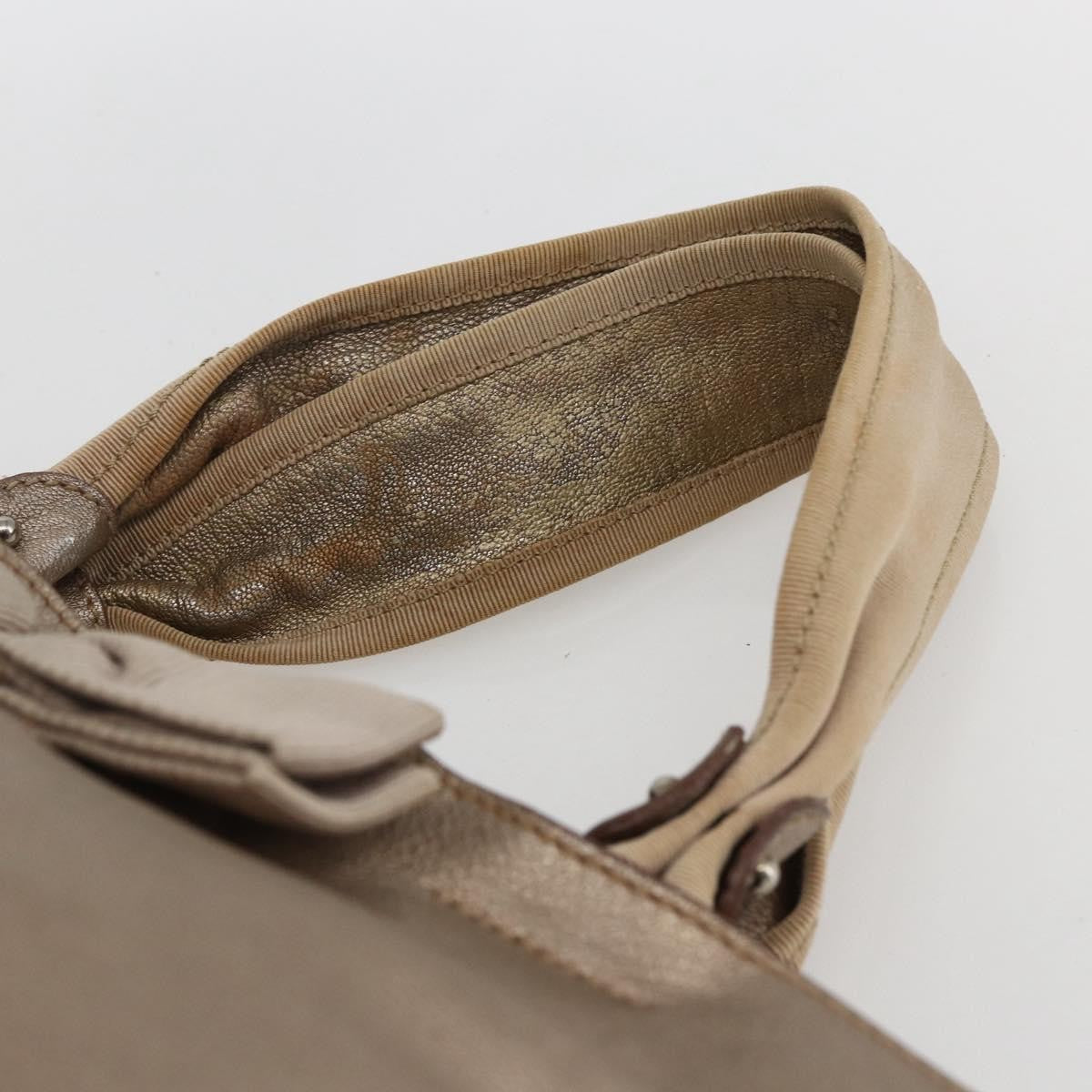 Salvatore Ferragamo Vala Leather Gold Leather Handbag (Pre-Owned)