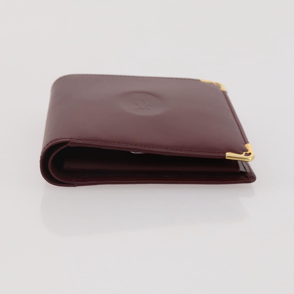 Cartier Coin Purse Must De Cartier Leather Burgundy Leather Wallets Accessory (Pre-Owned)