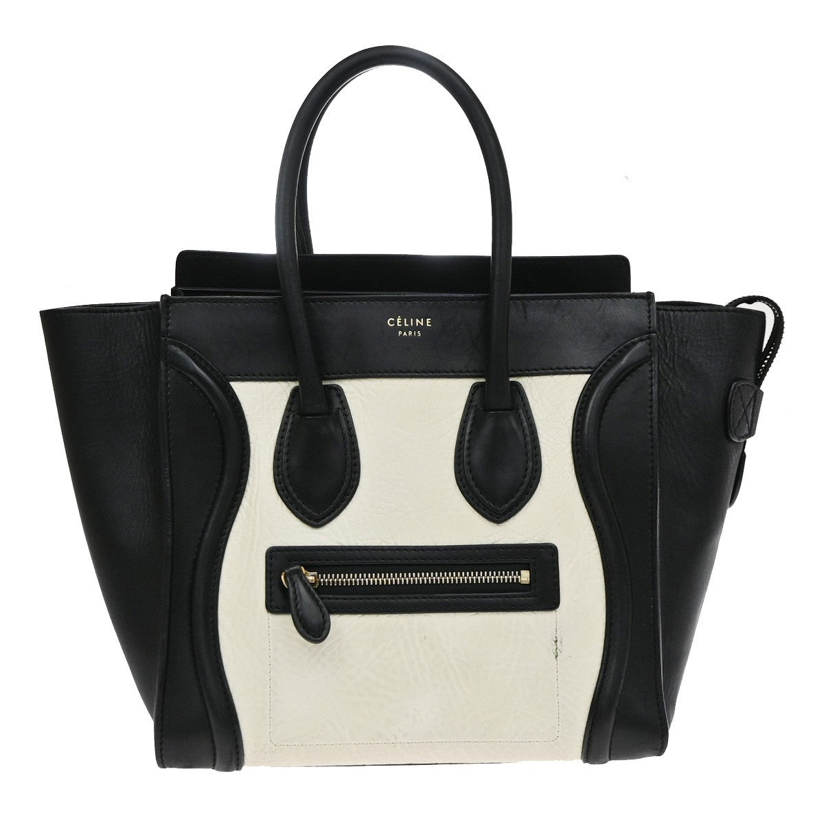 Celine Bicolor Luggage Leather Black Leather Tote Bag Bag (Pre-Owned)