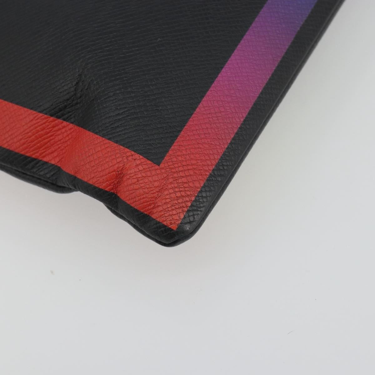 Louis Vuitton Pochette A4 Rainbow Taiga Leather Black Leather Clutche & Pouche Bag (Pre-Owned)