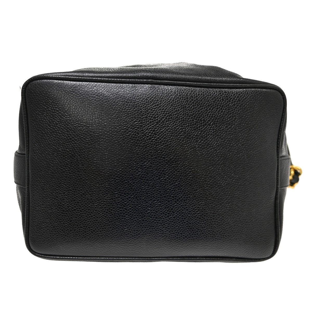 Chanel Vintage Cc Drawstring Chain Leather Black Leather Shoulder Bag Bag (Pre-Owned)