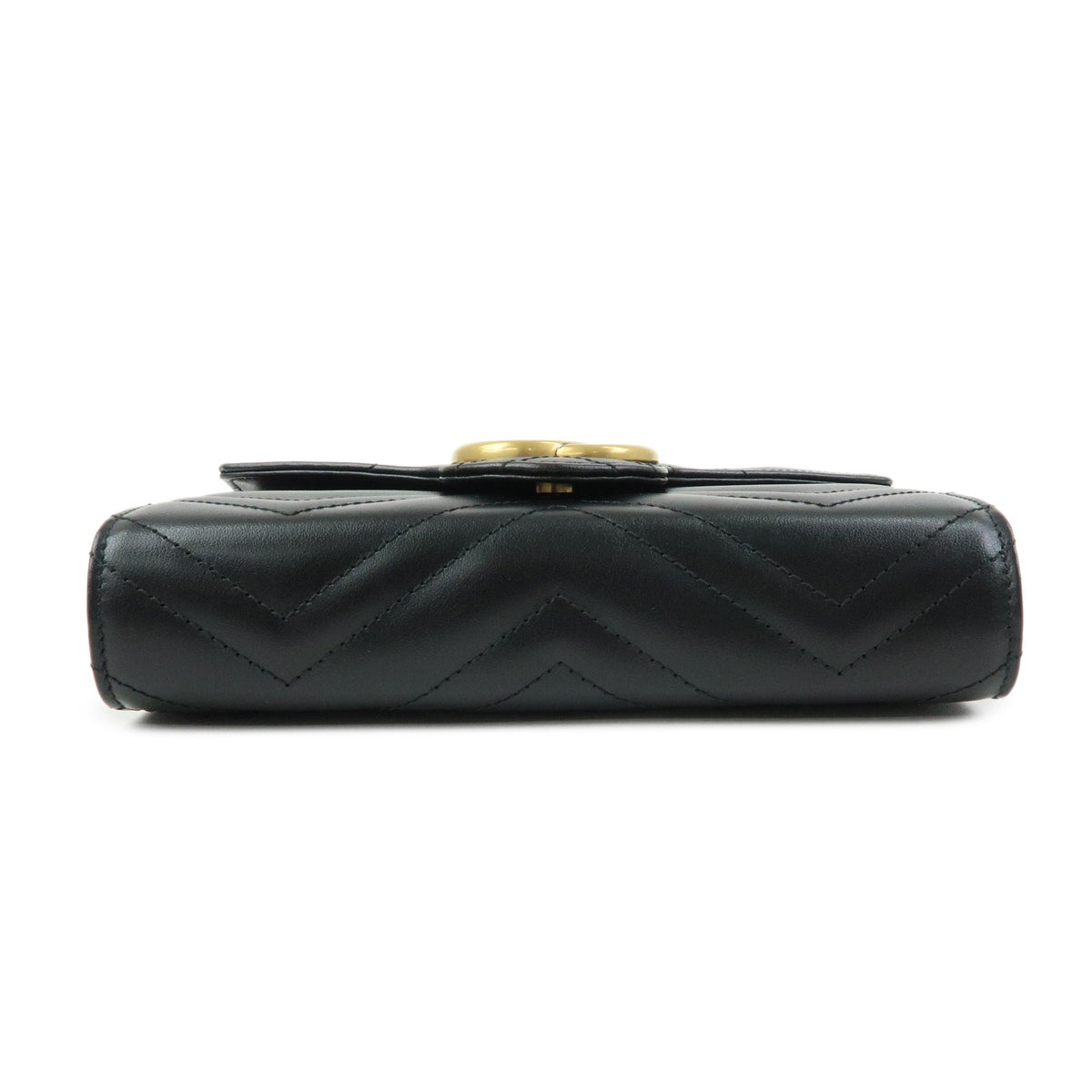 Gucci Gg Marmont Chain Matelasse Leather Black Leather Crossbody Bag Bag (Pre-Owned)