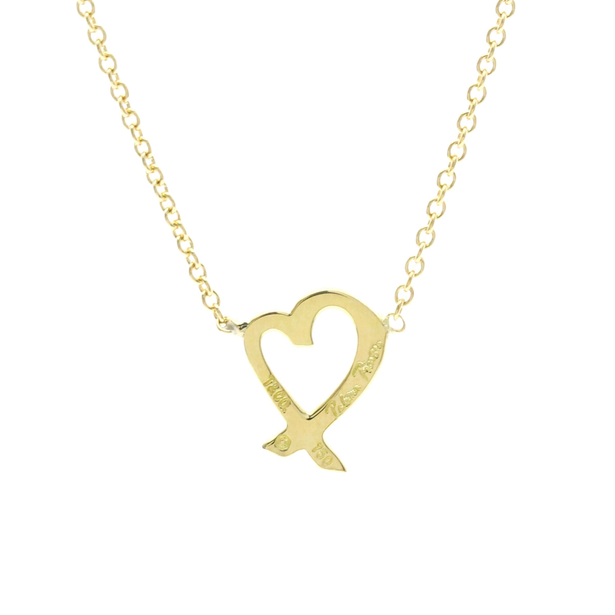 Tiffany & Co. Paloma Picasso Loving Heart 18K Yellow Gold Gold Yellow_Gold Necklace Jewelry (Pre-Owned)