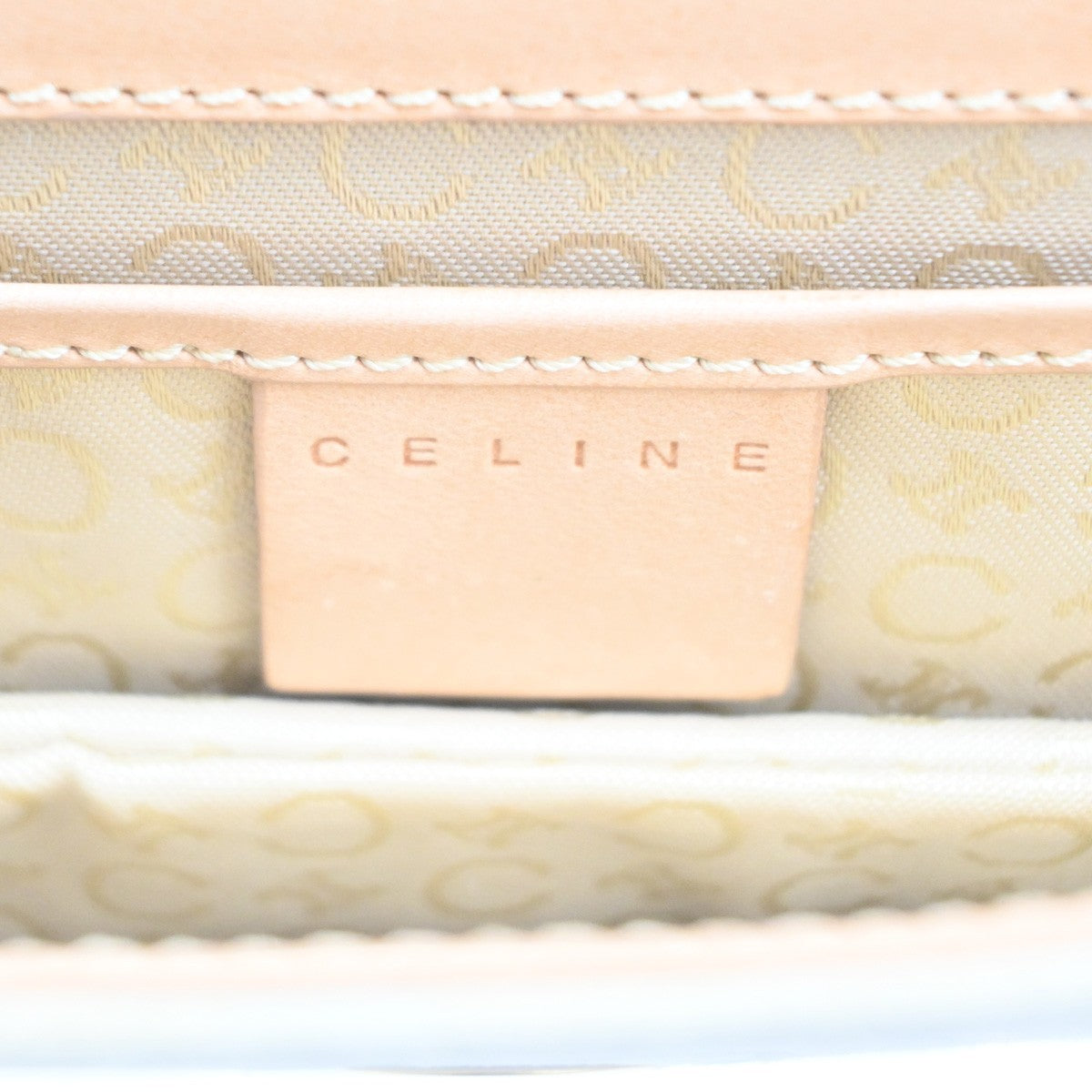 Celine C Macadam Shoulder Suede Beige Suede Handbag (Pre-Owned)
