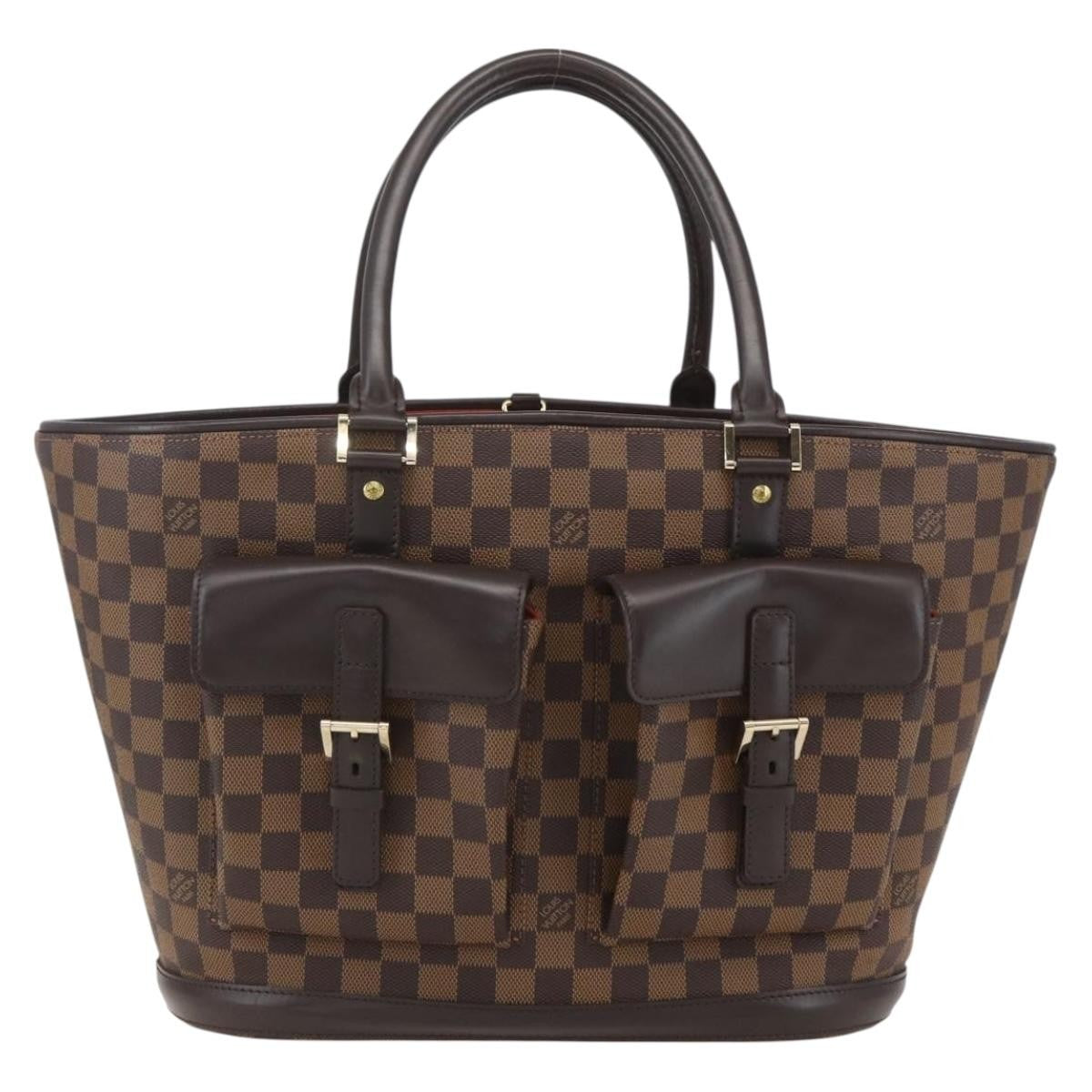Louis Vuitton Manosque Damier Brown Canvas Handbag (Pre-Owned)