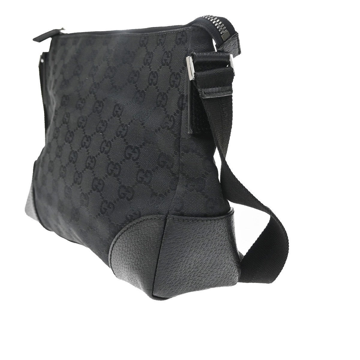 Gucci Web Loop Gg Canvas Black Canvas Shoulder Bag Bag (Pre-Owned)