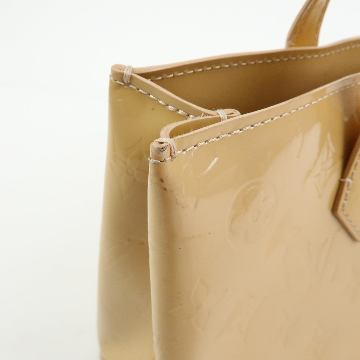 Louis Vuitton Wilshire Monogram Vernis Beige Patent_Leather Handbag (Pre-Owned)