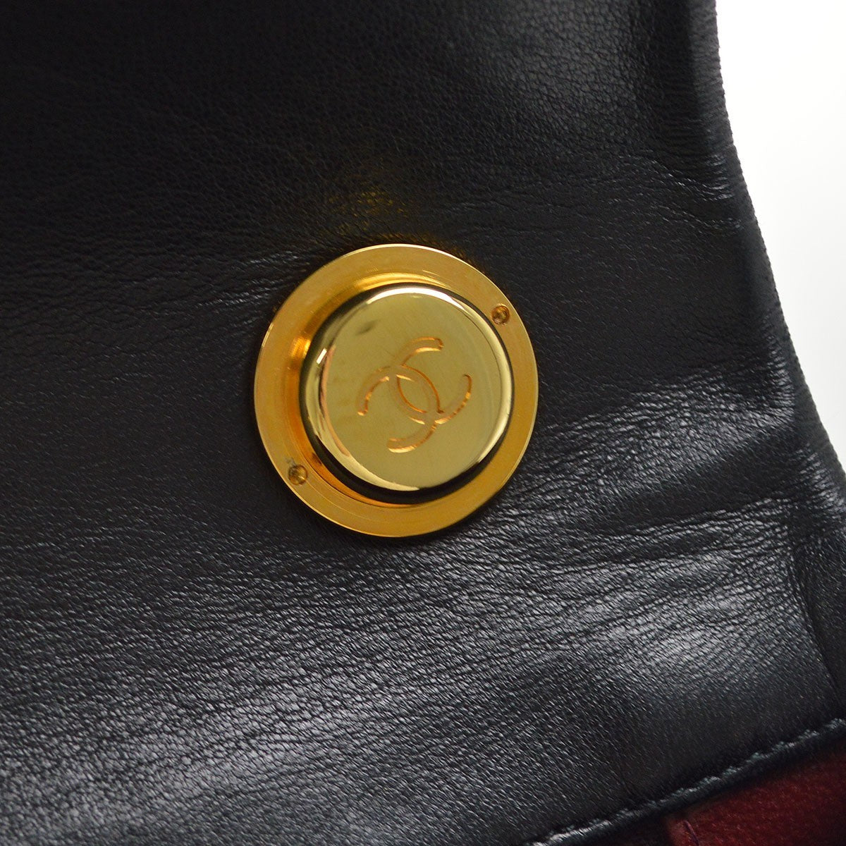 Chanel Vintage Classic Single Flap Quilted Lambskin Black Leather Handbag (Pre-Owned)