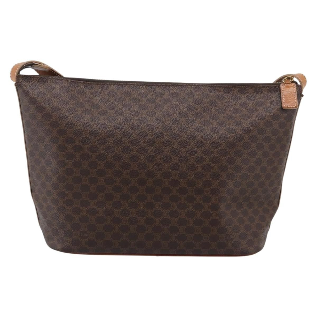 Celine Macadam Shoulder Pvc Leather Brown Canvas Crossbody Bag Bag (Pre-Owned)