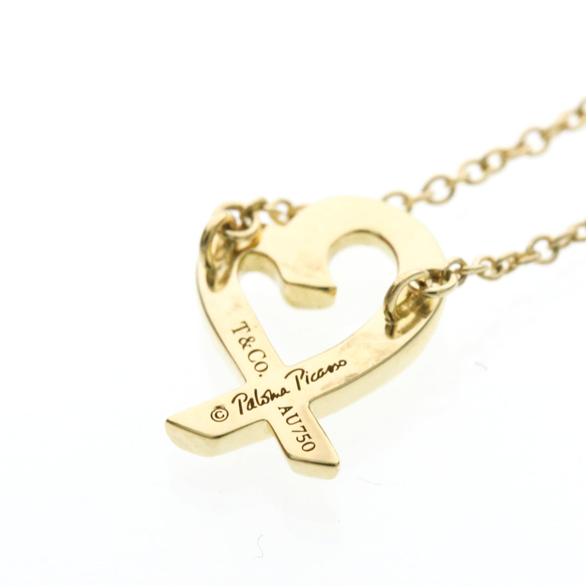 Tiffany & Co. Paloma Picasso Loving Heart Pendant 18K Yellow Gold Gold Yellow_Gold Necklace Jewelry (Pre-Owned)
