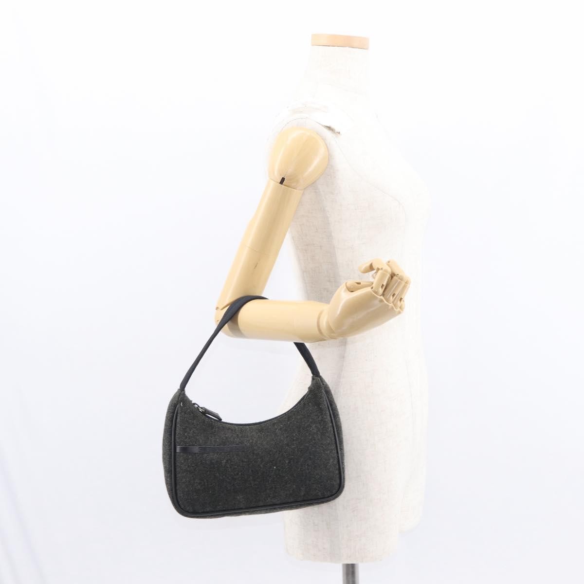 Prada Re-Edition 2000 Hobo Wool Gray Wool Handbag (Pre-Owned)