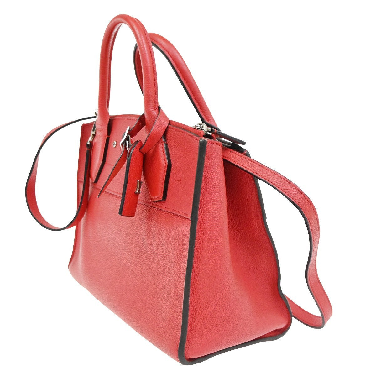 Louis Vuitton City Steamer Leather Red Leather Handbag (Pre-Owned)