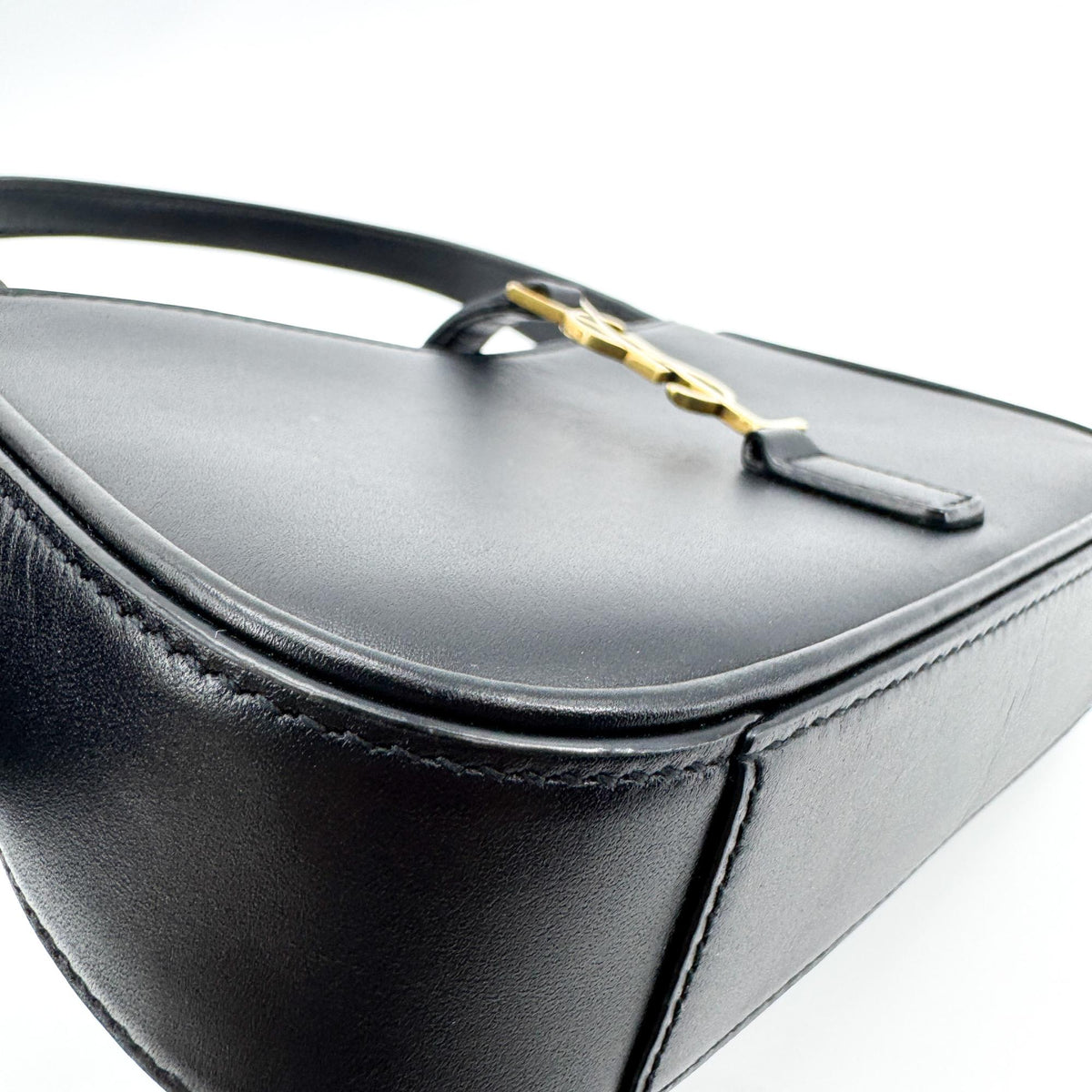 Saint Laurent Le 5 A 7 Hobo Leather Black Leather Shoulder Bag Bag (Pre-Owned)