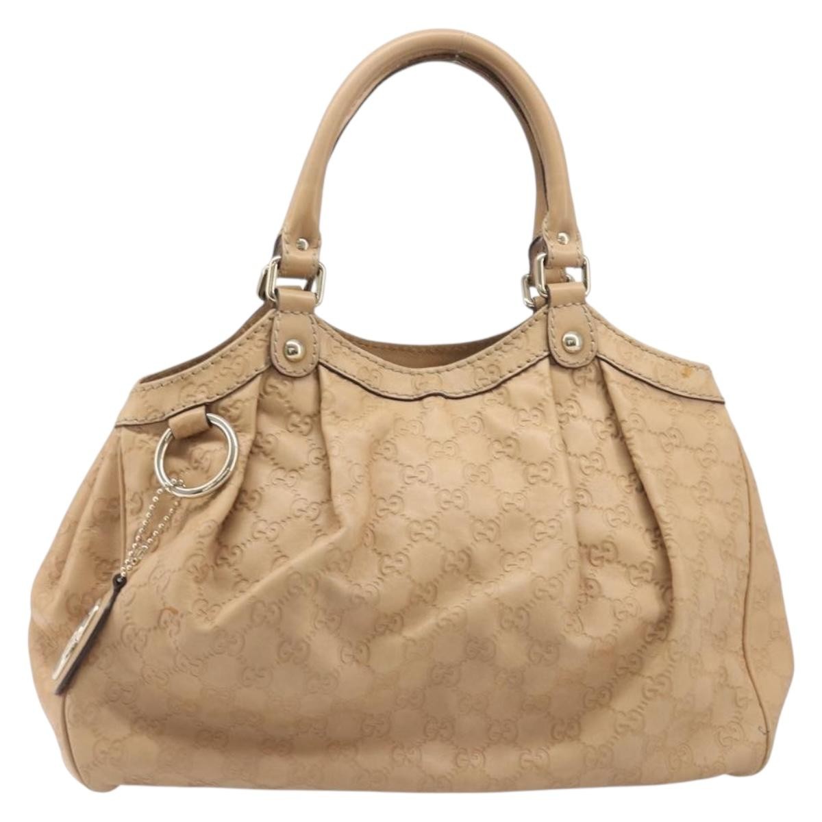 Gucci Sukey Guccissima Leather Beige Leather Tote Bag Bag (Pre-Owned)