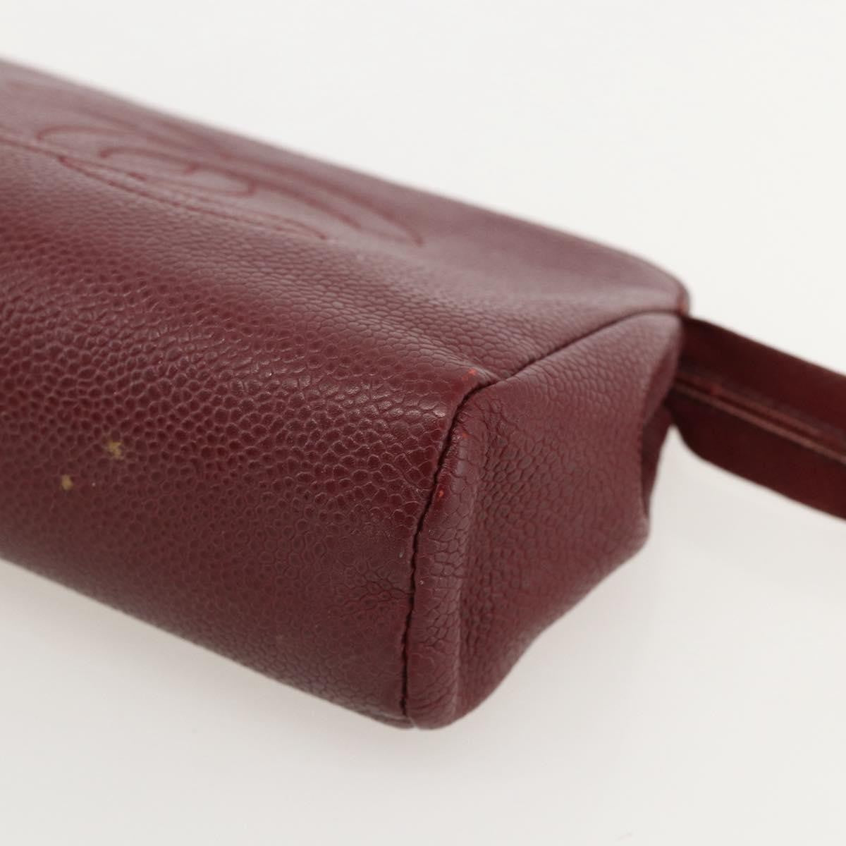 Chanel Vintage Timeless Toiletry Leather Burgundy Calfskin Clutche & Pouche Bag (Pre-Owned)