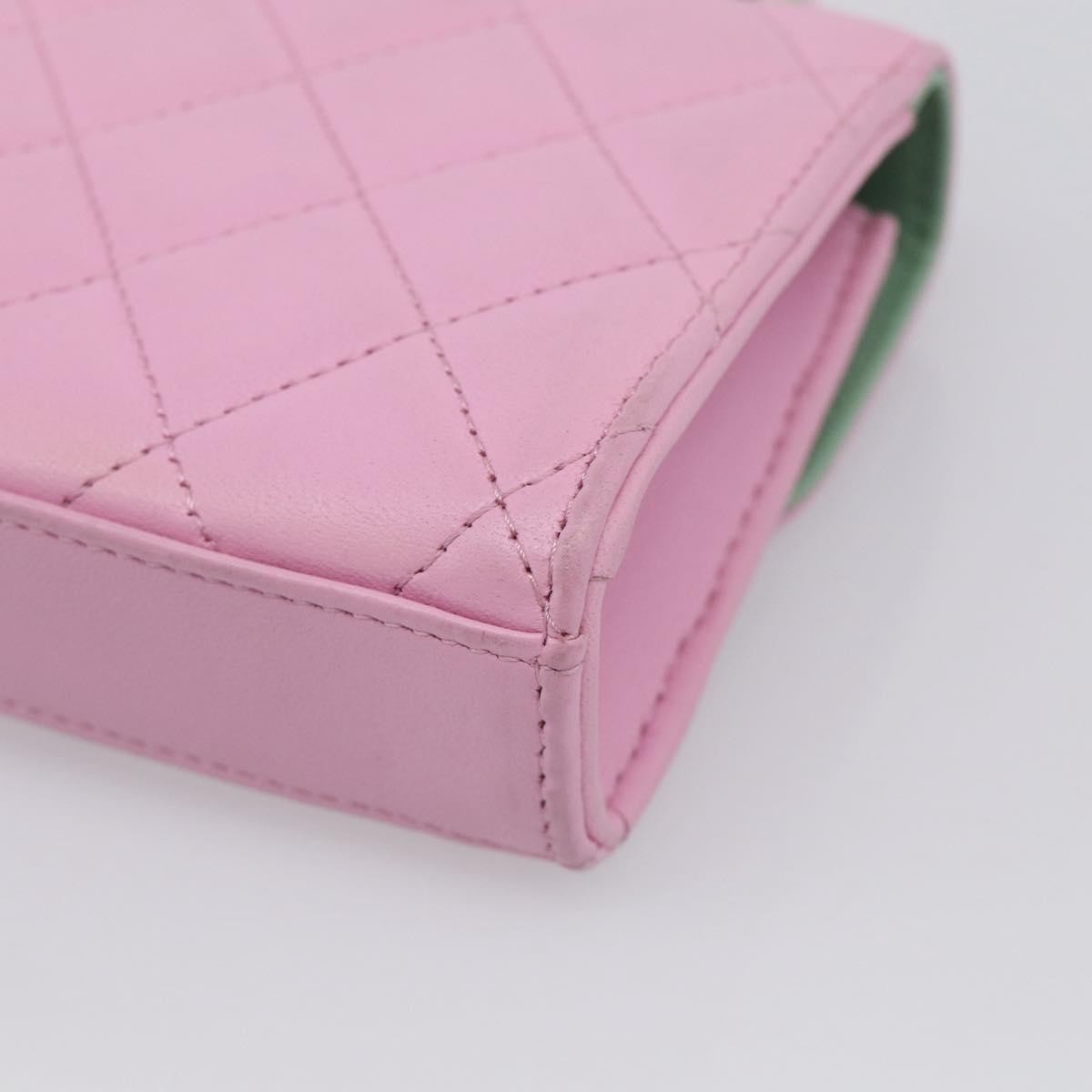 Chanel Square Classic Flap Top Handle Clutch With Chain Quilted Lambskin Pink Leather Clutche & Pouche Bag (Pre-Owned)