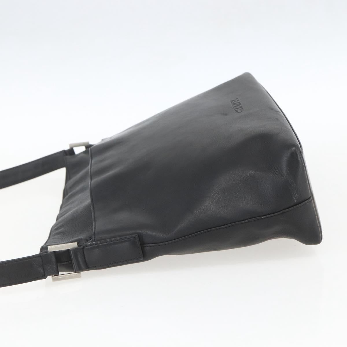 Chanel Vintage Leather Black Leather Shoulder Bag Bag (Pre-Owned)