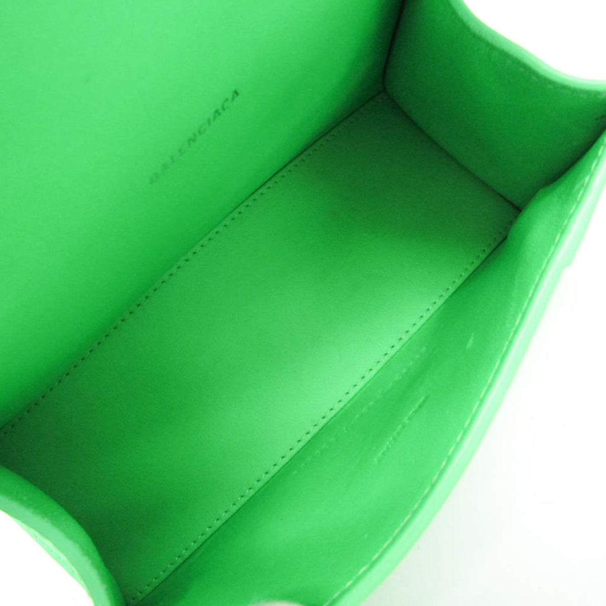 Balenciaga Graffiti Hourglass Top Handle Leather Green Leather Handbag (Pre-Owned)