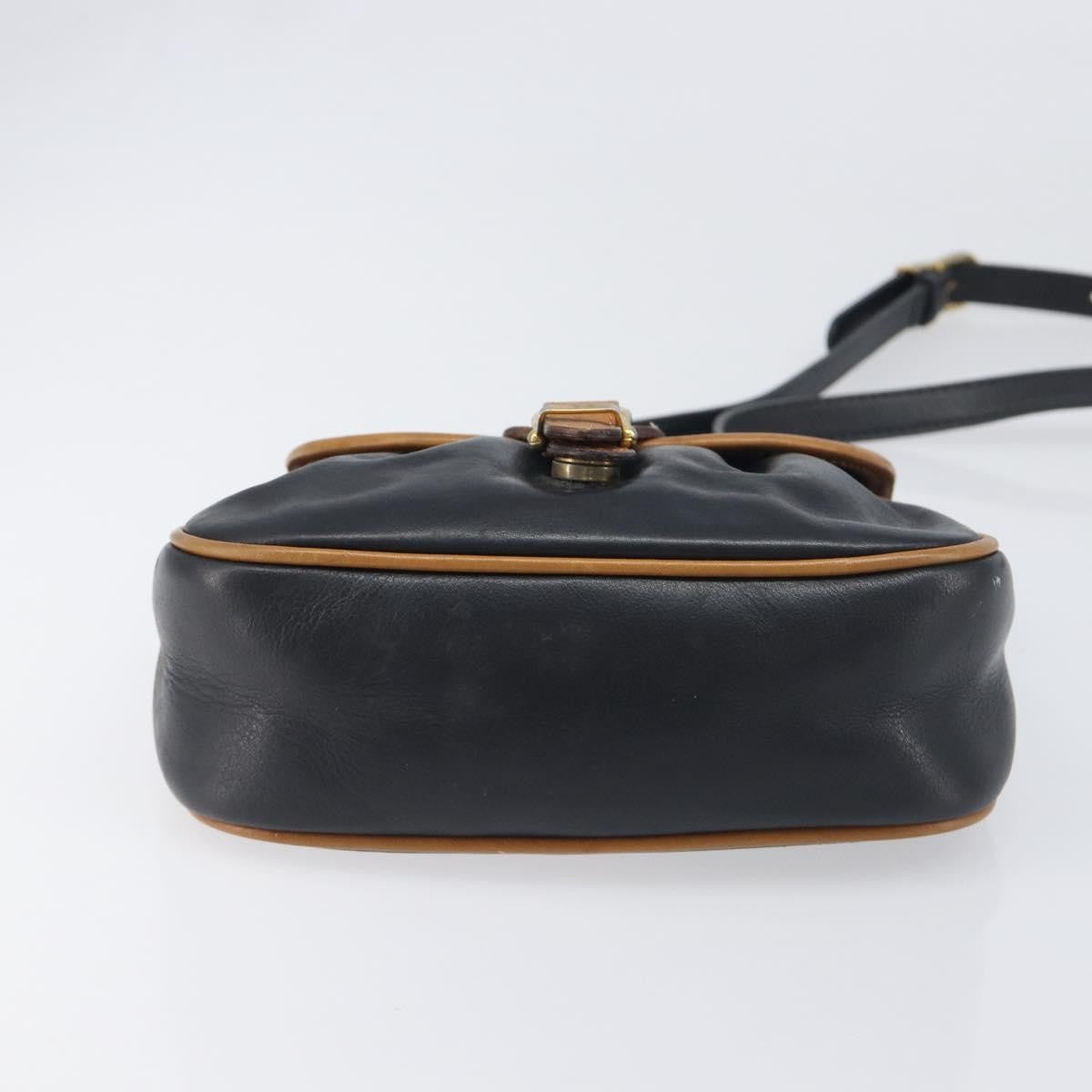 Celine Flap Shoulder Leather Black Leather Shoulder Bag Bag (Pre-Owned)