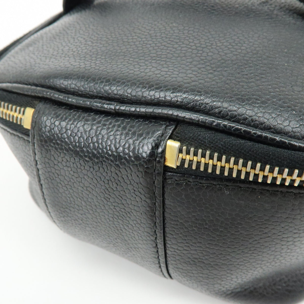Chanel Vintage Timeless Cosmetic Case Caviar Black Leather Clutche & Pouche Bag (Pre-Owned)