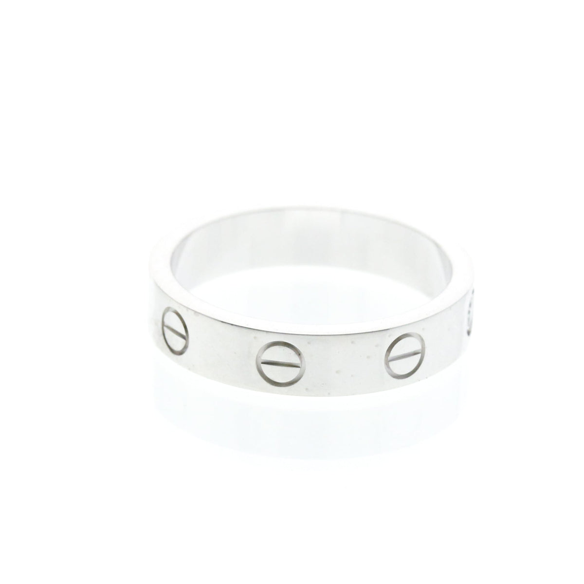 Cartier Love 1 Diamond Band White Gold And Diamond Silver White_Gold Ring Jewelry (Pre-Owned)