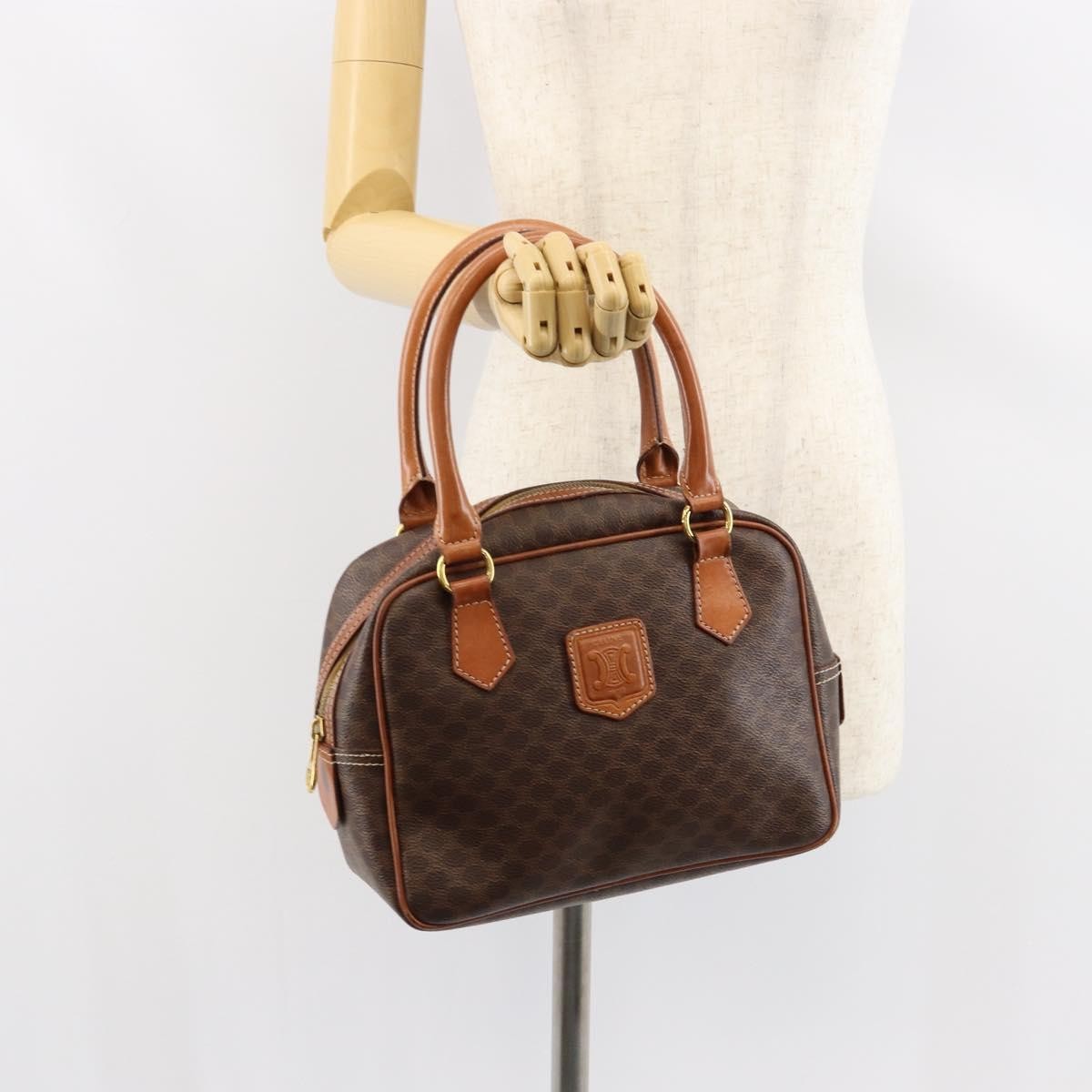 Celine Macadam Macadam With Leather Brown Canvas Handbag (Pre-Owned)