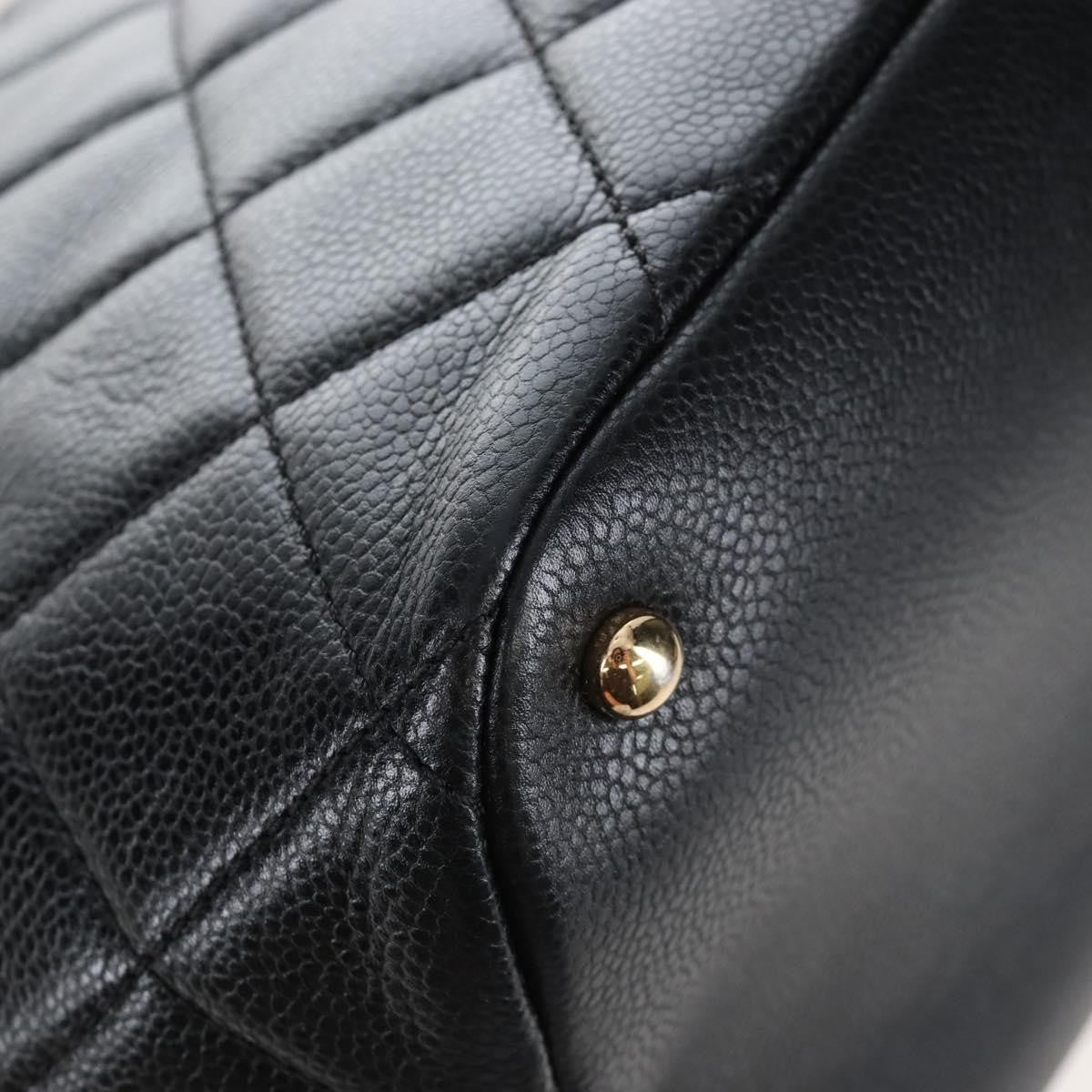 Chanel Timeless Cc Shopping Quilted Caviar Black Leather Tote Bag Bag (Pre-Owned)